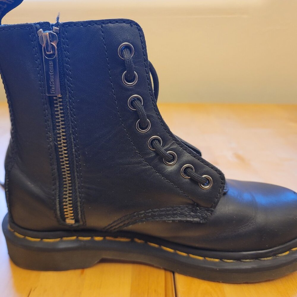 Dr. Martens - 1460 Women's Pascal Nappa Zipper Boots - Black - Leather - Size 6 - Picture 13 of 14